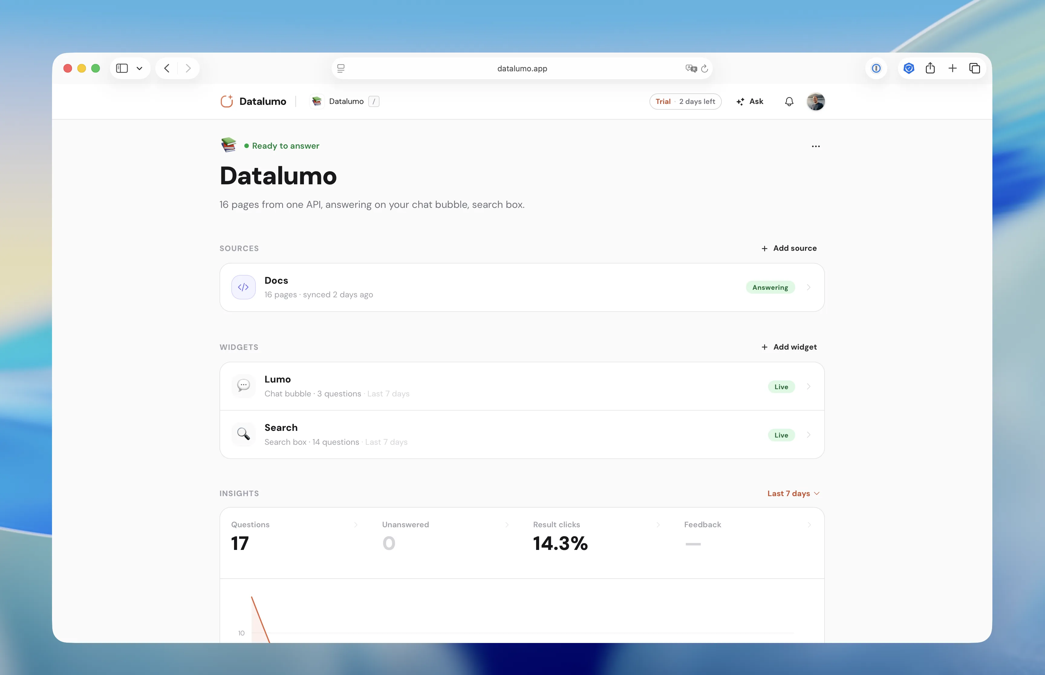 Screenshot of a knowledge base